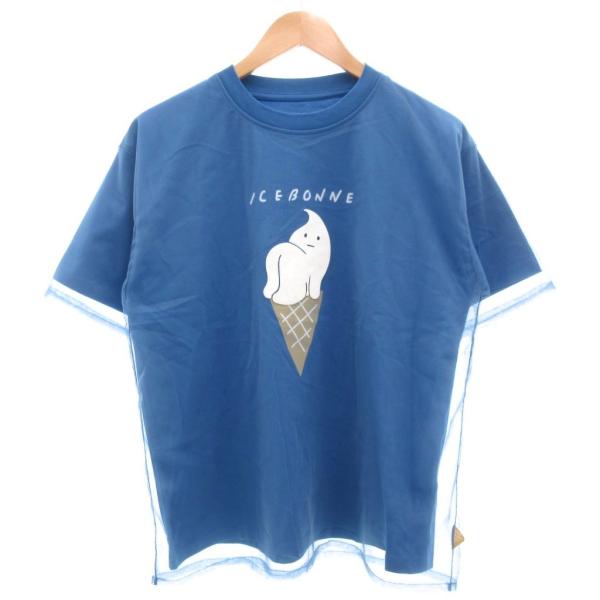 未使用品 グラニフ graniph タグ付き アイスボン レイヤードシアーTシャツ SS 半袖 クル...