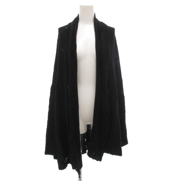 イリエ IRIE カーディガン ニット 羽織 F ショールカラー 長袖 ウール 黒 ブラック /GV...