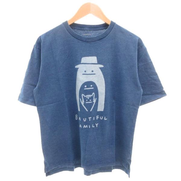 未使用品 グラニフ graniph タグ付き ビューティフルシャドーファミリー インディゴビッグシル...