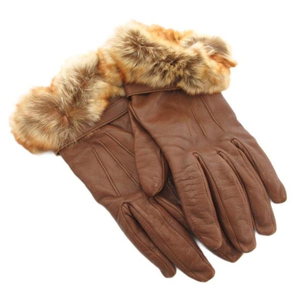 グローブス gloves fratelli forino グローブ 手袋 7 レザー リアルファー ...