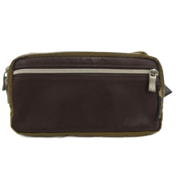 オロビアンコ OROBIANCO ウエストポーチ ボディバッグ レザー ナイロン バイカラー カーキ...