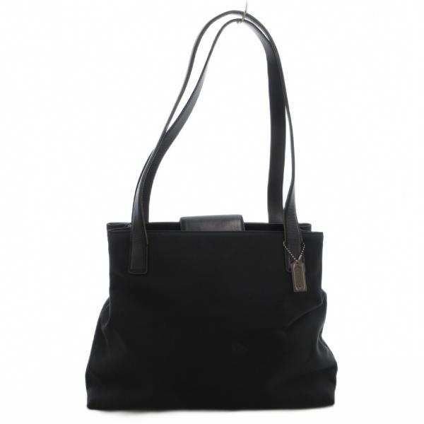 コーチ COACH 7402 ハンドバッグ トート 肩掛け ナイロン レザー 黒 ブラック /GV ...