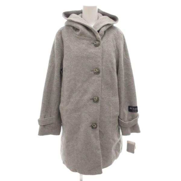 未使用品 ピュアラスト purelast タグ付き フーデッドコート ウール混 裏地キルティング 1...