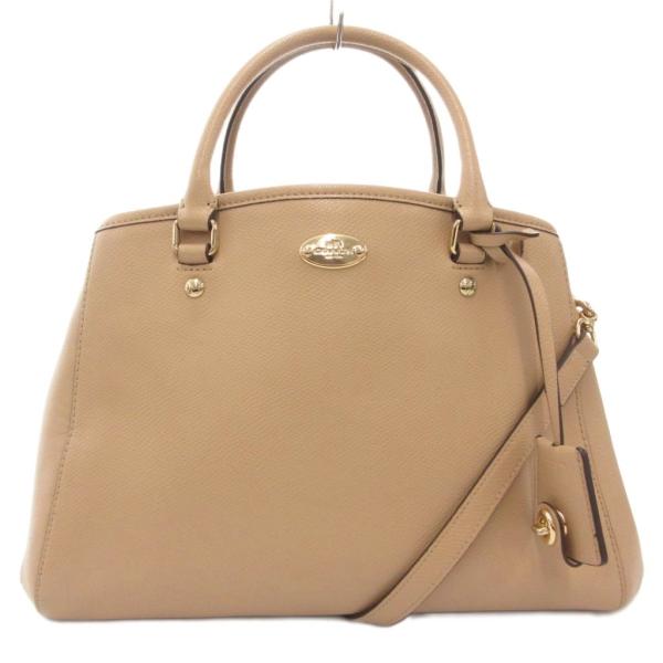 コーチ COACH ハンドバッグ ショルダー 2WAY ロゴ レザー 本革 ベージュ F34835 ...