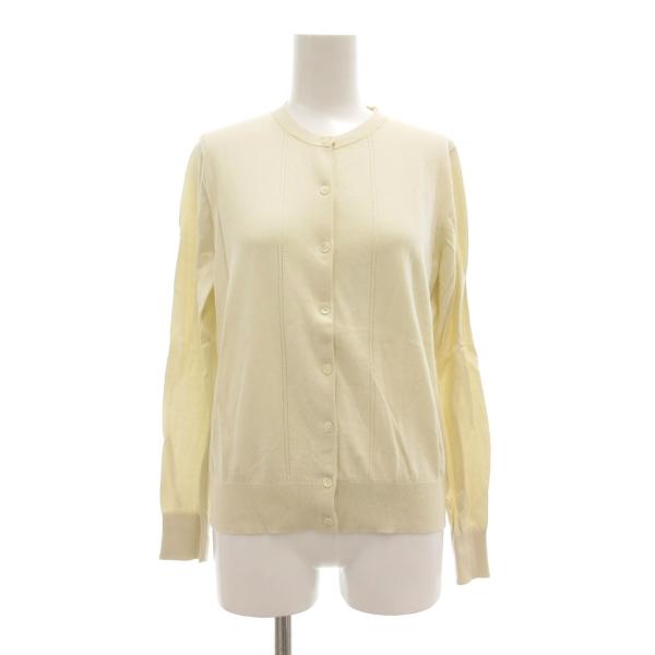 スキャパ SCAPA カーディガン コットンニット 38 オフホワイト クルーネック 長袖 /UO ...