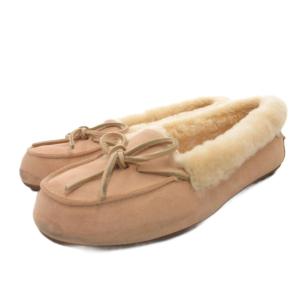 アグ UGG ソラーナ ローファー スリッポン フラットシューズ ムートン スエード リボン 24 1020041 ベージュ /FF レディース