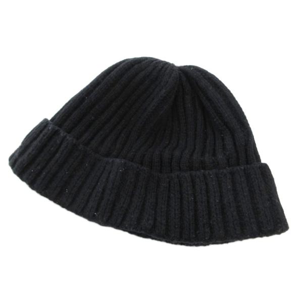 カシラ CA4LA ニット帽 キャップ 黒 ブラック リブ編み 折り返し /UO メンズ レディース