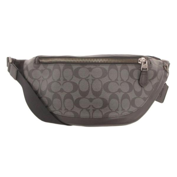 コーチ COACH ワーレン ベルト バッグ シグネチャー キャンバス ボディバッグ ブラック系 F...