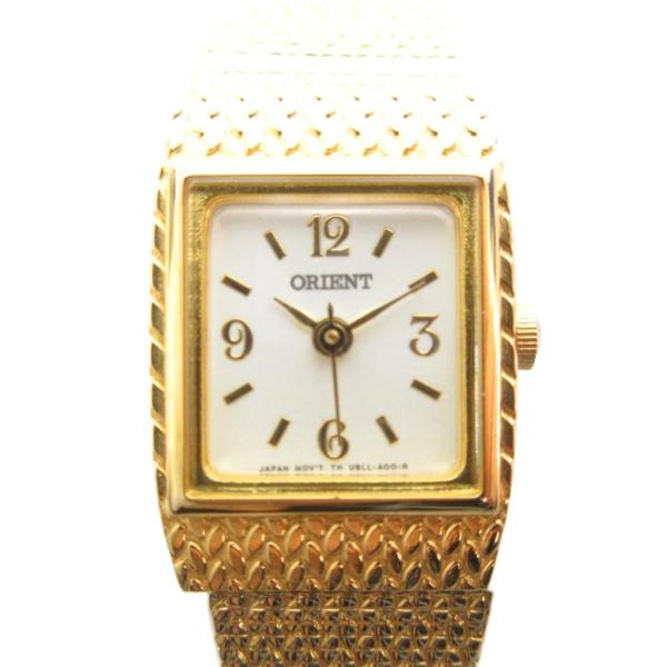 オリエント ORIENT スクエア型 腕時計 クォーツ アナログ ステンレス ゴールドカラー /UO...