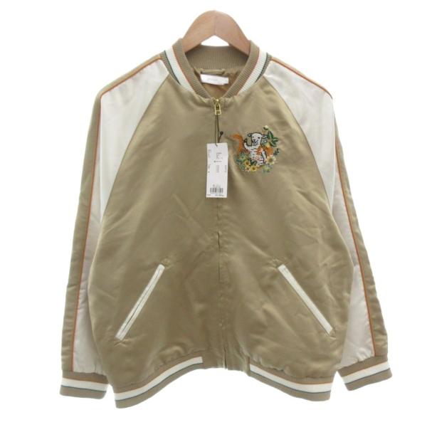 未使用品 グラニフ graniph タグ付き フラワーカンフーラムチョップ スカジャン ジャケット ...