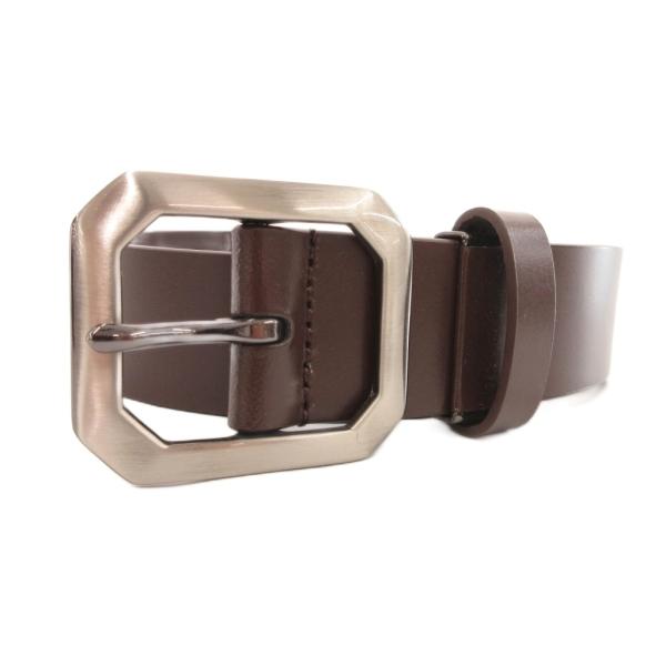 エドウィン EDWIN ベルト オクタゴンバックル レザー 茶 ブラウン /JS メンズ