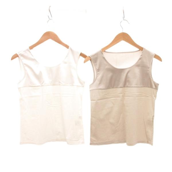 スキャパ SCAPA 2点セット まとめ タンクトップ 切り替え 38 白 ホワイト グレー /JS...