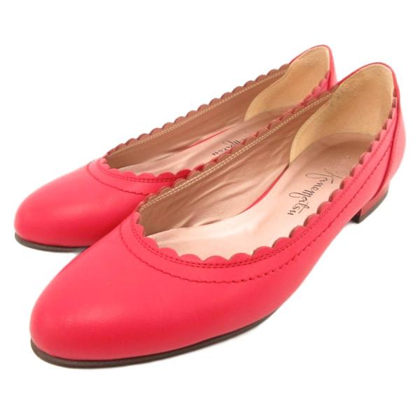 銀座かねまつ GINZA Kanematsu パンプス ローヒール プレーントゥ スカラップ 22c...