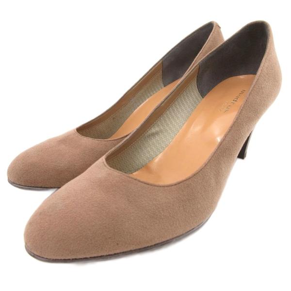 madras GORE-TEX パンプス アーモンドトゥ ヒール エコスエード 24.5cm 茶 ブ...