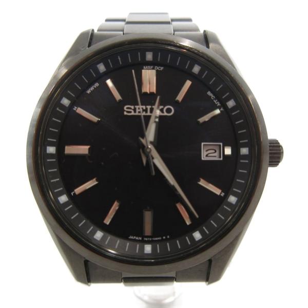 セイコー SEIKO セレクション Sシリーズ 腕時計 ウォッチ デイト 電波ソーラー チタン 黒 ...
