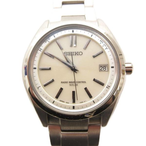 セイコー SEIKO ブライツ 腕時計 デイト チタン 電波ソーラー シルバーカラー SAGZ079...