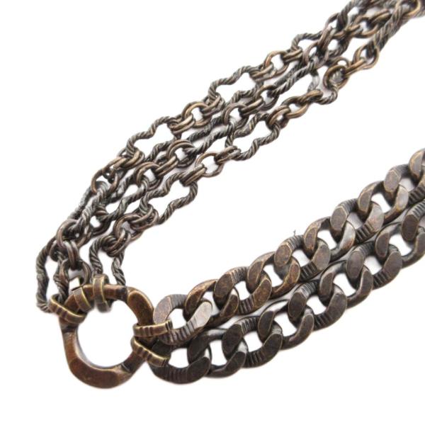 未使用品 エポカ EPOCA タグ付き ネックレス チェーン ロゴプレート リボン 茶 ブラウン /...