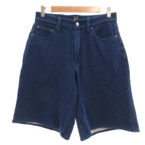ギャップ GAP ハーフパンツ ショートパンツ フレンチテリーデニム ワイドシルエット S インディゴブルー /UO レディース