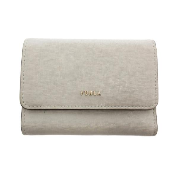フルラ FURLA バビロン 三つ折り財布 コンパクトウォレット レザー グレー /MG レディース