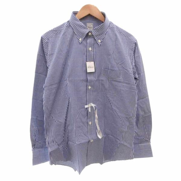 未使用品 Factelier タグ付き BDシャツ ボタンダウン 長袖 ギンガムチェック LL 白 ...