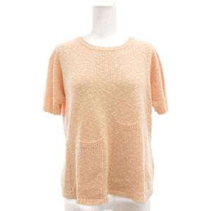 エヴェックス バイ クリツィア EVEX by KRIZIA 美品 Tシャツ ニット 半袖 リネン混 ピンクベージュ L /MG レディース