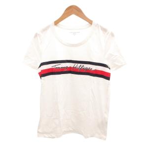 トミーヒルフィガー TOMMY HILFIGER Tシャツ 半袖 ロゴ プリント M 白 ホワイト /JS メンズ