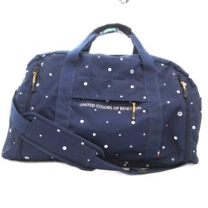 ユナイテッド・カラーズ・オブ・ベネトン UNITED COLORS OF BENETTON 2WAY ボストンバッグ ショルダー ドット柄 ネイビー /MG