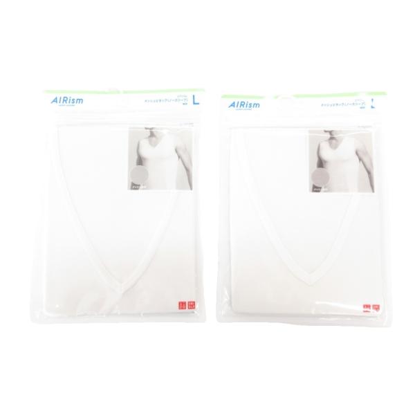 未使用品 ユニクロ UNIQLO タグ付き AIRism メッシュVネック タンクトップ 2点セット...