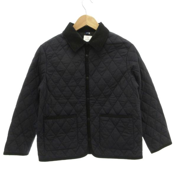 ユニクロ UNIQLO キルティングシャツジャケット ブルゾン コーデュロイ切替 150 紺 ネイビ...