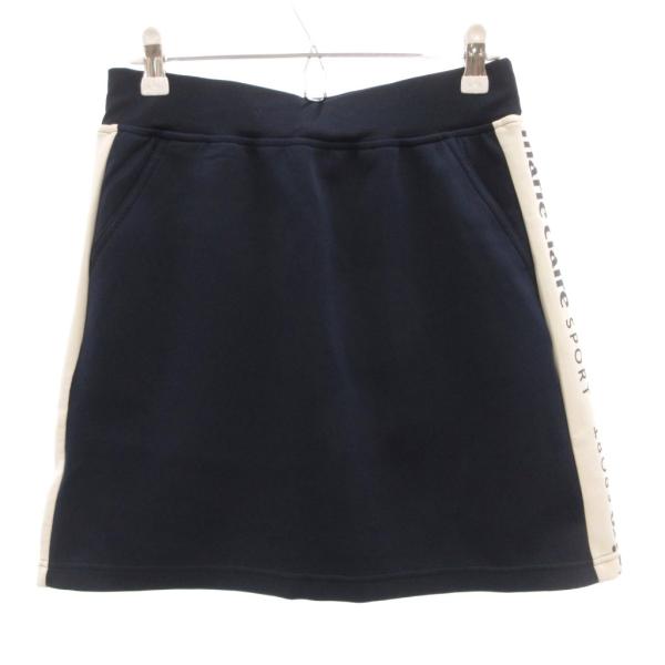 未使用品 marie claire SPORT  タグ付き ミニ スカート 保温 ロゴ M 紺 ネイ...
