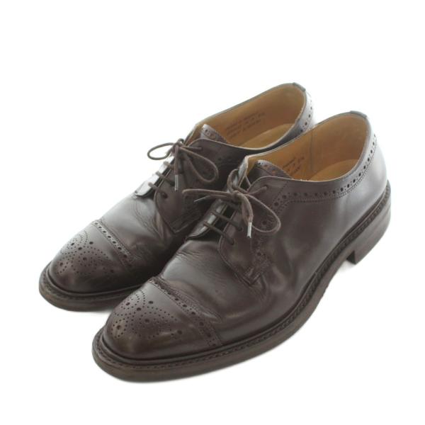 チーニー CHEANEY ブローグ ドレスシューズ レザー 8.5 27.0-27.5cm 茶 ブラ...