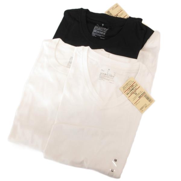未使用品 無印良品 良品計画 タグ付き 4点セット Tシャツ カットソー 半袖 Vネック クルーネッ...