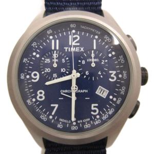タイメックス TIMEX 美品 Tシリーズ レーシング クロノグラフ 腕時計 クォーツ T2N391 文字盤ネイビー シルバーカラー /MG メンズ