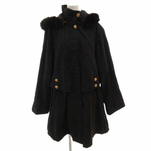 ジャンルイシェレル JEAN-LOUIS SCHERRER フォックスファーコート フード 金ボタン...