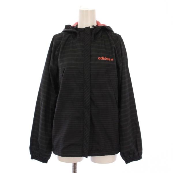 アディダスネオ adidas neo パーカー ジャケット ジップアップ ボーダー柄 ロゴ刺繍 M ...