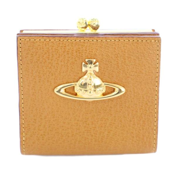 ヴィヴィアンウエストウッド Vivienne Westwood 二つ折り財布 がま口 オーブ レザー...