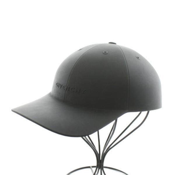 ジバンシィ GIVENCHY ブランドロゴモールドラバーキャップ 帽子 58 黒 ブラック BPZ0...