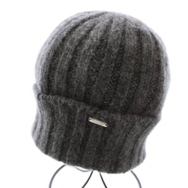 未使用品 ビューランス Beaurance ニット帽 カシミヤ100％ ワッチキャップ グレー /T...