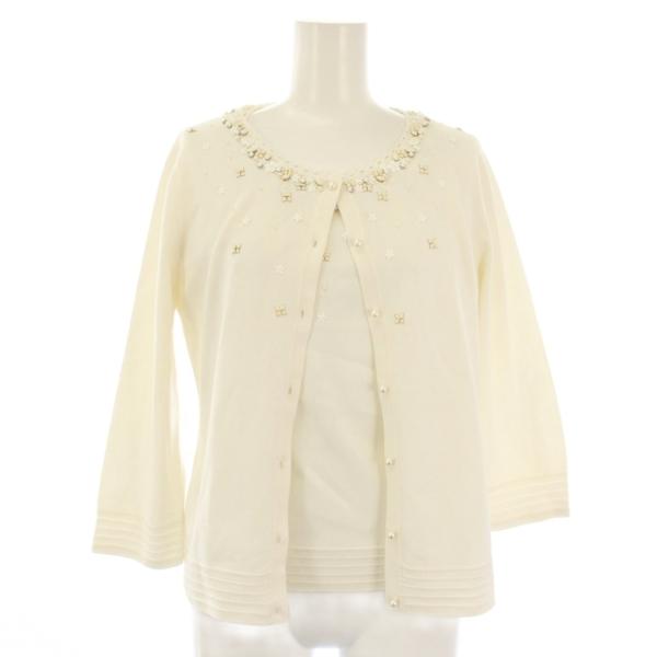 クレージュ courreges アンサンブル カーディガン 七分袖 ニット セーター 半袖 ビジュー...