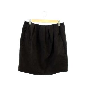 マカフィー MACPHEE トゥモローランド スカート コクーン ひざ丈 タック フェイクレザー 3...