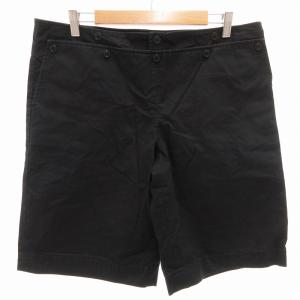 ラルフローレン RALPH LAUREN ワイドショートパンツ ハーフ ショーツ ボタン 7f 黒 ブラック /GV レディース