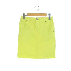 マウジー moussy DENIM スカート タイト ミニ 1 黄色 /AO中古 【ベクトル 古着】