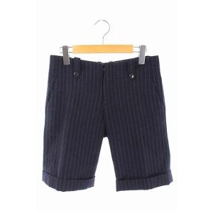 マカフィー MACPHEE トゥモローランド パンツ ハーフ ストライプ 36 紺 /MN レディース中古 【ベクトル 古着】