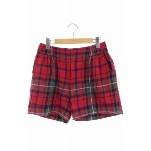 グリーンレーベルリラクシング ユナイテッドアローズ green label relaxing パンツ ショート ハーフ チェック 38 赤 /HM レディース中古 【