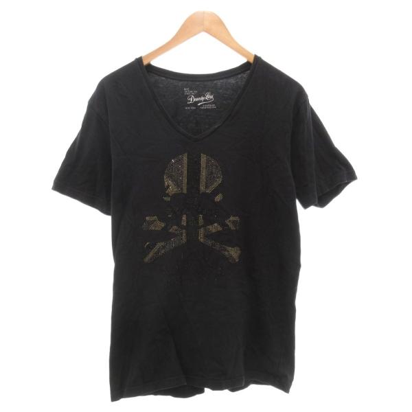 Downby Law Tシャツ L 黒 ブラック Vネック 半袖 スカルモチーフ /NL ■GY06...
