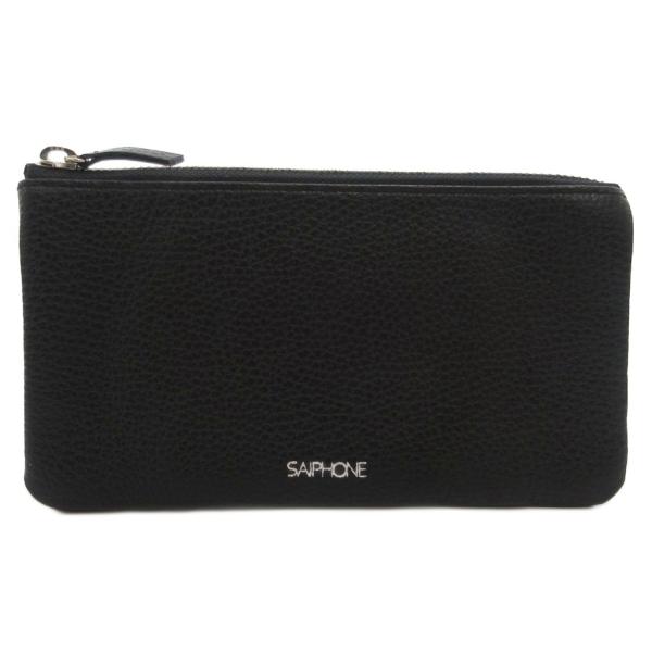 未使用品 サイフォン SAIPHONE タグ付き 長財布 ウォレット 小銭入れなし レザー 黒 ブラ...