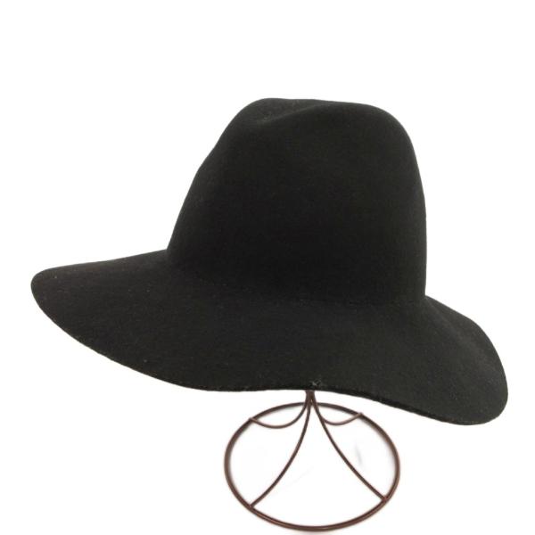 クッチロアンドシー QCILLO&amp;C ハット ソフト帽 帽子 メルトン 57cm 黒 ブラック /J...