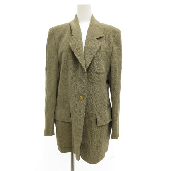 グッチ GUCCI テーラードジャケット シングル 金ボタン ウール 42 ベージュ 207-050...