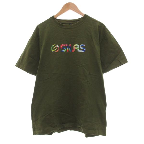 サイラス SILAS Tシャツ 半袖 ロゴプリント L カーキ 緑 グリーン /JS ■GY12 メ...