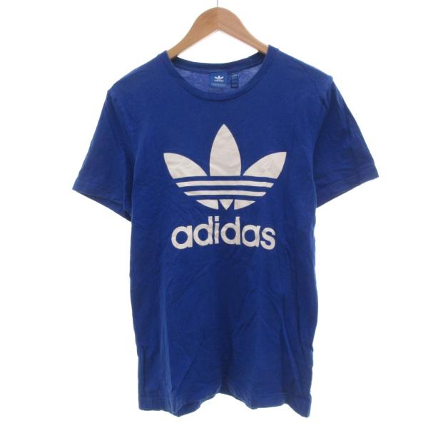 アディダス adidas Tシャツ 半袖 ロゴプリント M 青 ブルー /JS ■GY12 メンズ